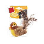 Oiseau brun chantant, jouet pour chat r��aliste avec son, peluche interactive, jouet d'int��rieur pour ...