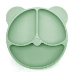 Olive - vaisselle en silicone pour bb, vaisselle pour enfants, bol a ventouse, assiette pour bb, ...