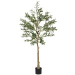 Olivier artificiel 150 cm plante artificielle int�rieur en pot avec des feuilles et fruits r�alistes