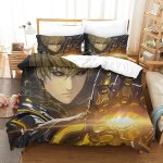 One - punch - man housse de couette anime d motif imprim�� parure de lit en microfibre avec fermeture ...