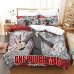 One - punch - man parure de lit imprim��e en d pi��ces, housse de couette en polycoton douce et confortable, ...