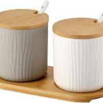 Onepine lot de 2 pots a epices en cramique sucrier sucrier en cramique avec