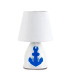 Onli ancorina lampe de table pour enfants avec abat - jour conique rond, blanc, bleu