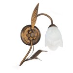 Onli sonia applique murale design fleur, abat - jour en verre