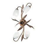 Onli sonia flower design plafonnier semi - encastr� a plusieurs bras, abat - jour en verre, 4x e14
