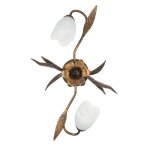 Onli sonia flower design plafonnier semi - encastr� a bras multiples, abat - jour en verre, 2x e14