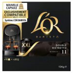 L'or barista double ristretto intensite 11 - lot de 10 paquets de 10 capsules xl de cafe L'or barista double ristretto intensite 11 - lot de 10 paquets de 10 capsules xl de cafe