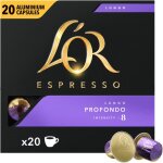 L'or espresso cafe lungo profundo intensite 8 - 20 capsules en aluminium