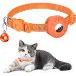 Orange - le traceur n'est pas incluscollier airtag pour chat, collier r�fl�chissant pour chat avec fermeture ...