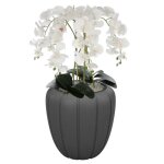 Plante artificielle - orchid�e - h 90 cm - pot anthracite - el�gante - d�coration int�rieure