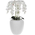 Orchid�e artificielle blanche en pot bouquet de fleurs h 90 cm pot blanc