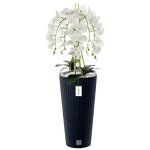 Orchid�e artificielle - botle - h 110 cm - fleurs r�alistes - pot moderne - entretien facile