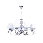 Ordo�ez lampe 8xe14 chrome blanc ecran regx76x76 cm