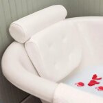 Oreiller de baignoire coussin de bain avec 6 ventouses antid�rapant, pour baignoire de oreiller spa, ...