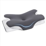 Oreiller ergonomique cervical 2 en 1 oreiller memoire forme pour la nuque, coussin pour dormir sur le ...