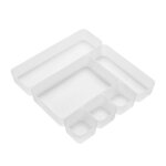 Organisateur de tiroir blanc, 1 ensemble bo�te de rangement diviseur de tiroir, bacs pour ustensiles ...