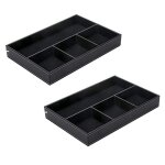 Organisateur de tiroir de bureau 2x4 fentes, s�parateur de rangement de tiroir en cuir pu (noir)