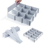 Organisateur de tiroir, (gris) 24 pi�ces diviseurs de tiroir, r�glables, s�parateurs de compartiment ...