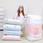 Organisateur de v�tements pliable � bordure transparente, sacs de voyage compress�s permettant de gagner ...