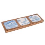 Origen home decor bandeja peces 3 ubicaciones azul rectangular - 3x30x10cm bandeja de decoraci�n para ...