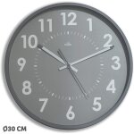 Orium horloge murale silencieuse quartz diam 30 cm gris aluminium