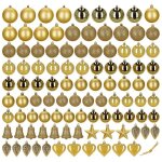 Ornements d'arbre de no�l, lot de 100 d�corations, incassables, dor�