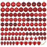 Ornements d'arbre de no�l, lot de 100 d�corations, incassables, rouge