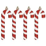 Ornements d�arbre de no�l, d�corations de pi�ce ma�tresse de no�l, ensemble de 4, canne � sucre, incassable ...