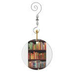 Ornements de nol bibliothque de livres anciens bookworm, tagre  livres vintage en cramique avec ...