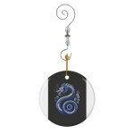 Ornements de nol dragon bleu en cramique avec crochet et cristal dcorations souvenirs pendentif dcoratif ...