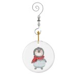 Ornements de noël pingouin du nouvel an dans un pull et une écharpe en céramique avec crochet et cristal ... Ornements de noël pingouin du nouvel an dans un pull et une écharpe en céramique avec crochet et cristal ...
