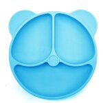 Ours bleu - assiette a manger en silicone pour bb, assiette'alimentation pour enfants, bol a ventouse ...