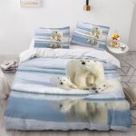 Ours polaire housse de couette x imprim�� d animaux sauvages parure de lit personnes ado fille enfants ...