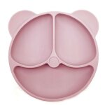 Ours rose - assiette a manger en silicone pour bb, bol a ventouse, mignon, dessin anim, entranement ...
