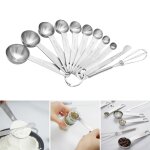 Outils de mesure multifonctions en acier inoxydable, cuillères a mesurer, cuillère a café, cuillère a ... Outils de mesure multifonctions en acier inoxydable, cuillères a mesurer, cuillère a café, cuillère a ...