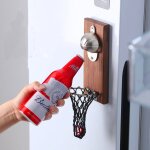 Ouvre bi�re mural de basket ball, aimant souple pour r�frig�rateur, tire bouchon, panier a bouchon, fourniture ...