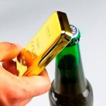 Ouvre - bouteille et aimant en forme de lingot d'or, pour rfrigrateur, bire, ustensiles de cuisine, ...