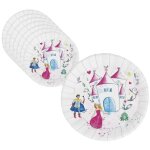 P'tit clown re22473 - lot de 8 assiettes anniversaire princesses