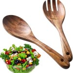 Pack de 2 couverts a salade en bois, cuillre en bois, fourchette, couverts a salade, rutilisables goodnice ...