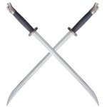 Pack 2 sabres en polypropylene katana argent epee duncan epee entrainement combat d�coration