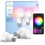 Pack de 3 ampoules connect�es philips hue essential e27 ambiance blanc et couleur