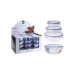 Pack de 3 boîtes a lunch hermétiques en plastique 1400ml, 800ml, 400ml excellent houseware Pack de 3 boîtes a lunch hermétiques en plastique 1400ml, 800ml, 400ml excellent houseware