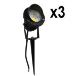 Pack de 3 pcs led cob lawn light spot a piquer led 5w 3000k ac85 - 265v eclairage jardin lampe de jardin ...