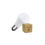 Pack de 5 ampoules led e27 10w 1000 lm a60 no flicker 6000k blanc froid