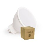 Pack de 5 ampoules led gu5. 3 6w 550 lm mr16 no flicker 4000k blanc neutre