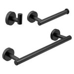 Pack accessoires salle de bain charles noir mat 1 crochet + 1 porte - serviette + 1 porte rouleau