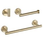 Pack accessoires salle de bain charles or bross? 1 crochet + 1 porte - serviette + 1 porte rouleau
