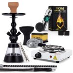Pack chicha altair khephren noire chauffe - charbon + plaque �lectrique + foyer vortex + tom cococha