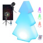 Pack d�coration no�l avec sapin lumineux multicolore 53cm et jeu de lumi�re rouge vert puissant - jardin ...