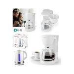 Pack dejeuner bouilloire �lectrique blanche 1l7 2200w + cafeti�re machine � caf� electrique blanche 1. ...